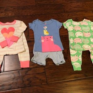 Carter's Bundle x3 - Toddler Girls PJs, sz 12m